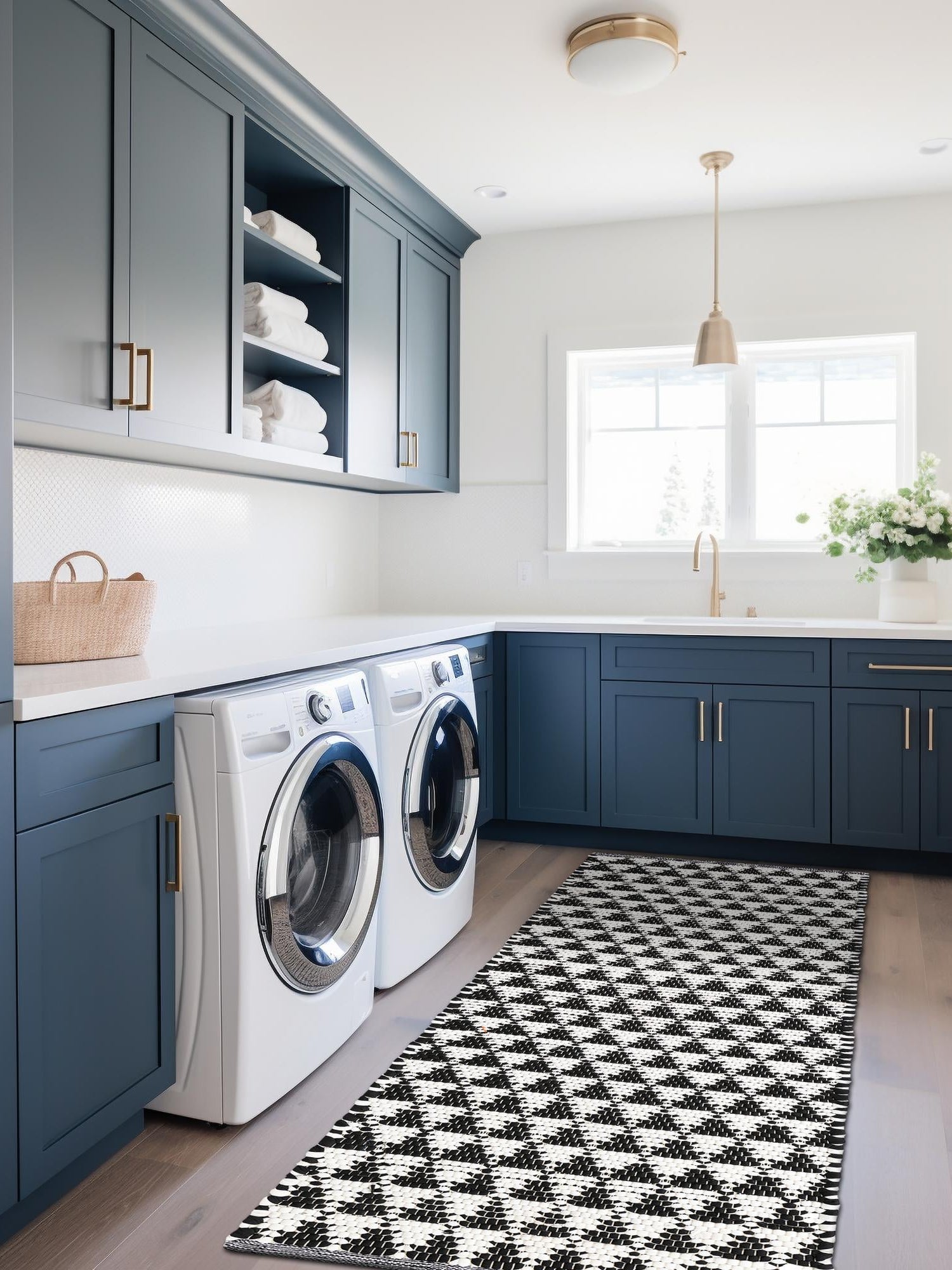 Black and White 2' 2 x 6' 1 Chindi Jute Runner Area Rug Interior Design Home Decor Carpet Mat for Sale at Rug Engine