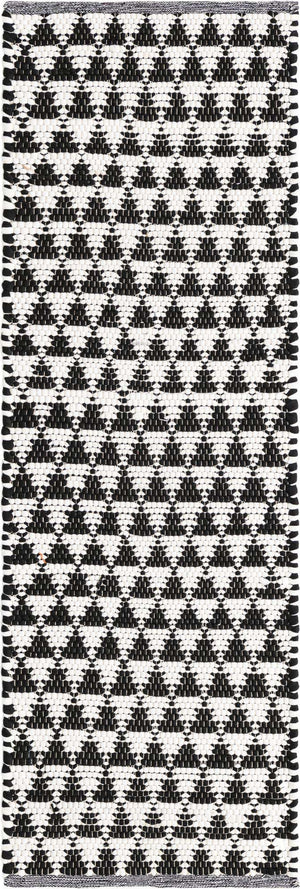 White Black 2' 2 x 6' 1 Chindi Jute Runner Rug