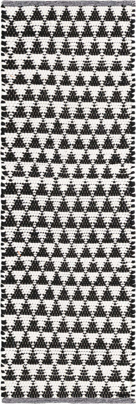 White Black 2' 2 x 6' 1 Chindi Jute Runner Rug