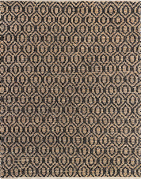 Black 9' x 12' Chindi Jute Rectangle Rug