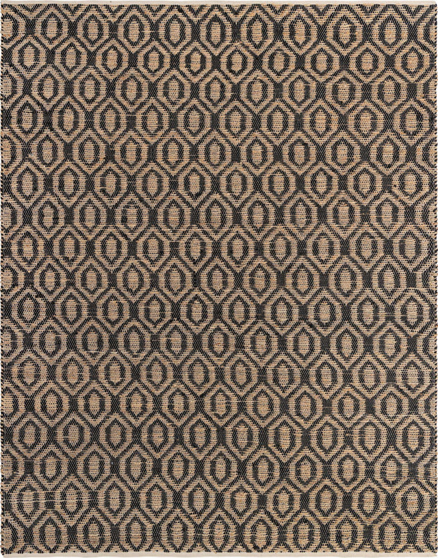 Black 9' x 12' Chindi Jute Rectangle Rug