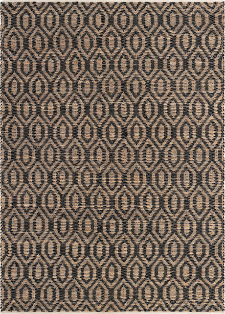 Black 8' x 11' Chindi Jute Rectangle Rug