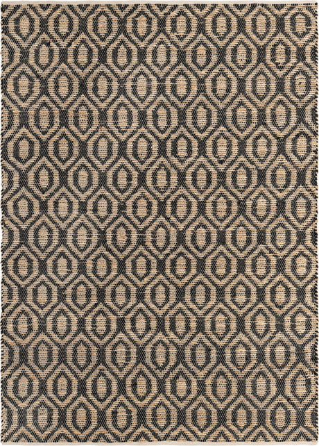 Black 7' 1 x 10' Chindi Jute Rectangle Rug