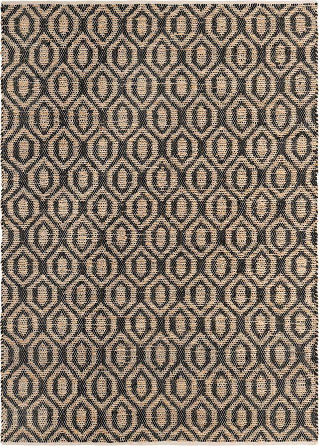 Black 7' 1 x 10' Chindi Jute Rectangle Rug