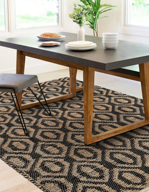 Black 7' 1 x 10' Chindi Jute Rectangle Rug