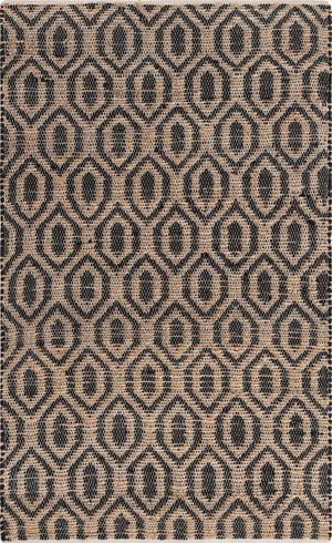 Black 5' 1 x 8' Chindi Jute Rectangle Rug