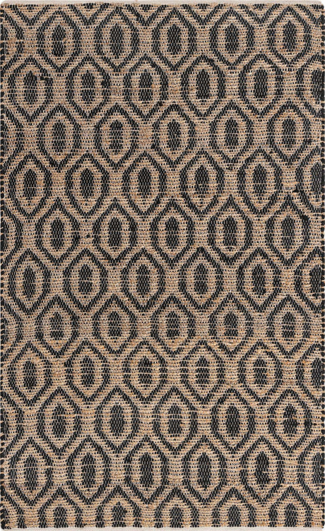 Black 5' 1 x 8' Chindi Jute Rectangle Rug