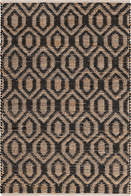 Black 4' 1 x 6' 1 Chindi Jute Rectangle Rug