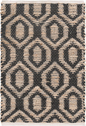 Black 2' x 3' 1 Chindi Jute Rectangle Rug