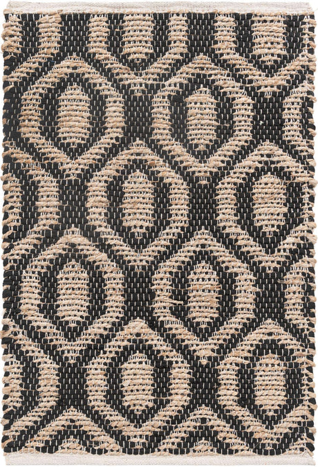 Black 2' x 3' 1 Chindi Jute Rectangle Rug