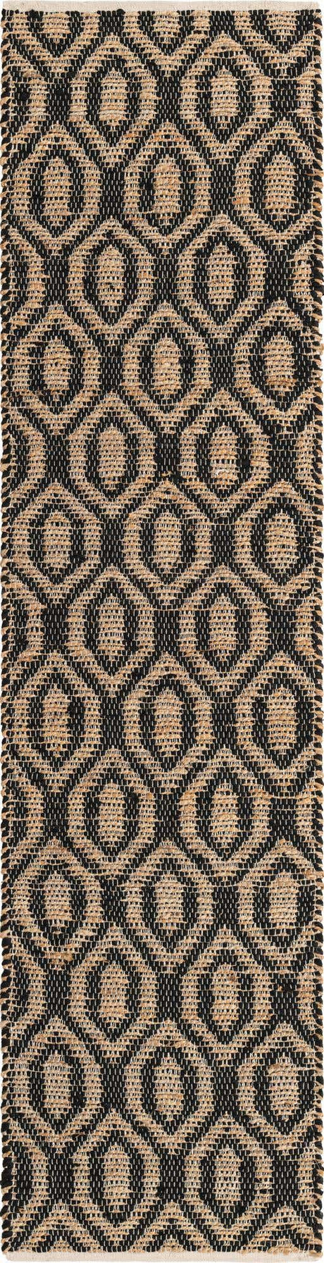 Black 3' x 10' Chindi Jute Runner Rug