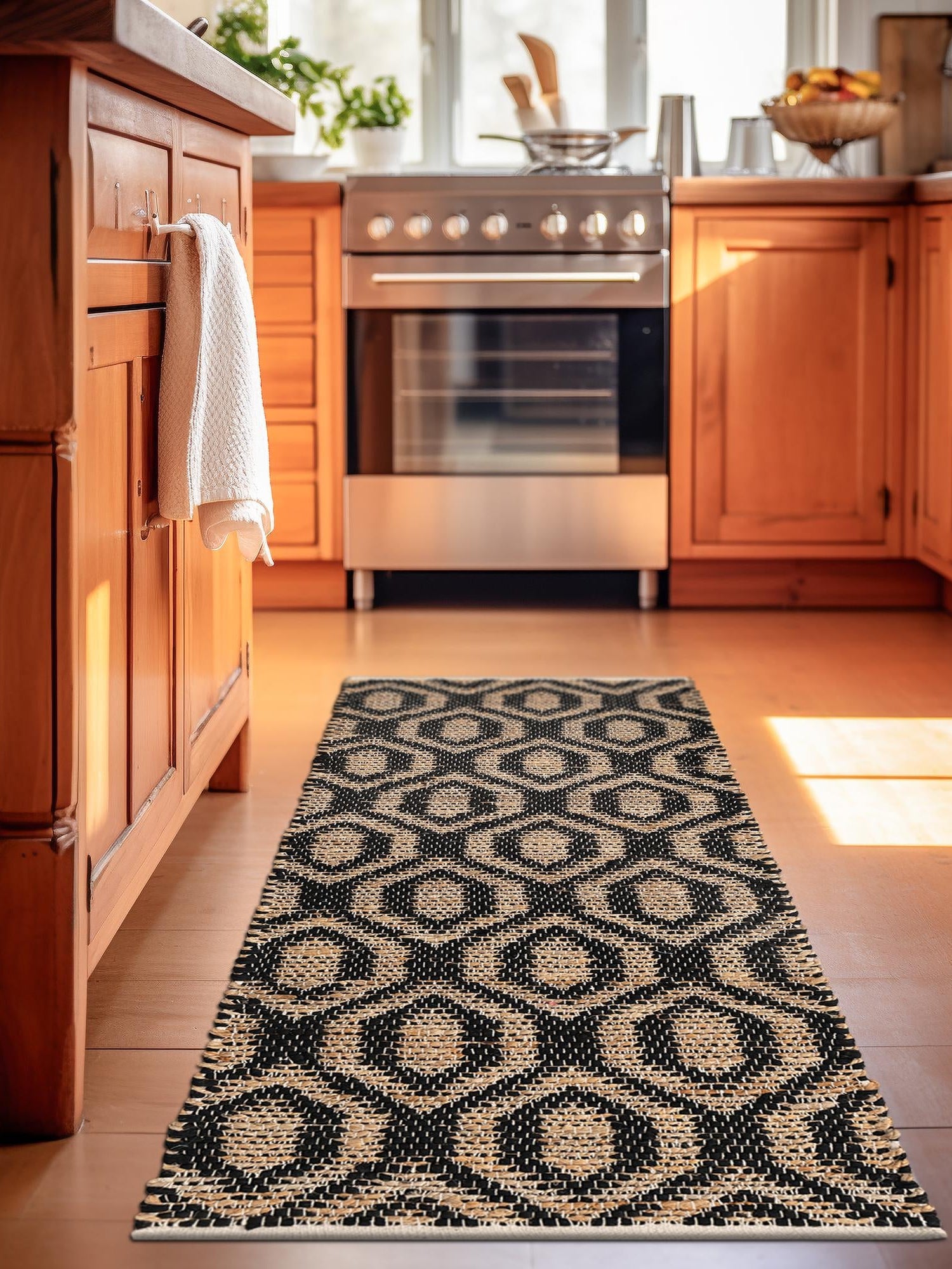 Black 2' 7 x 10' Chindi Jute Runner Area Rug Interior Design Home Decor Carpet Mat for Sale at Rug Engine