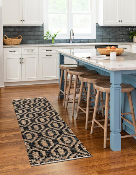 Black 2' 2 x 6' 1 Chindi Jute Runner Area Rug Interior Design Home Decor Carpet Mat for Sale at Rug Engine