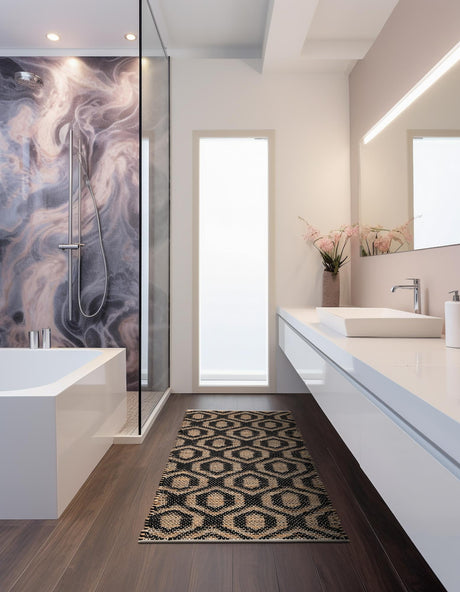 Black 2' 2 x 6' 1 Chindi Jute Runner Area Rug Interior Design Home Decor Carpet Mat for Sale at Rug Engine