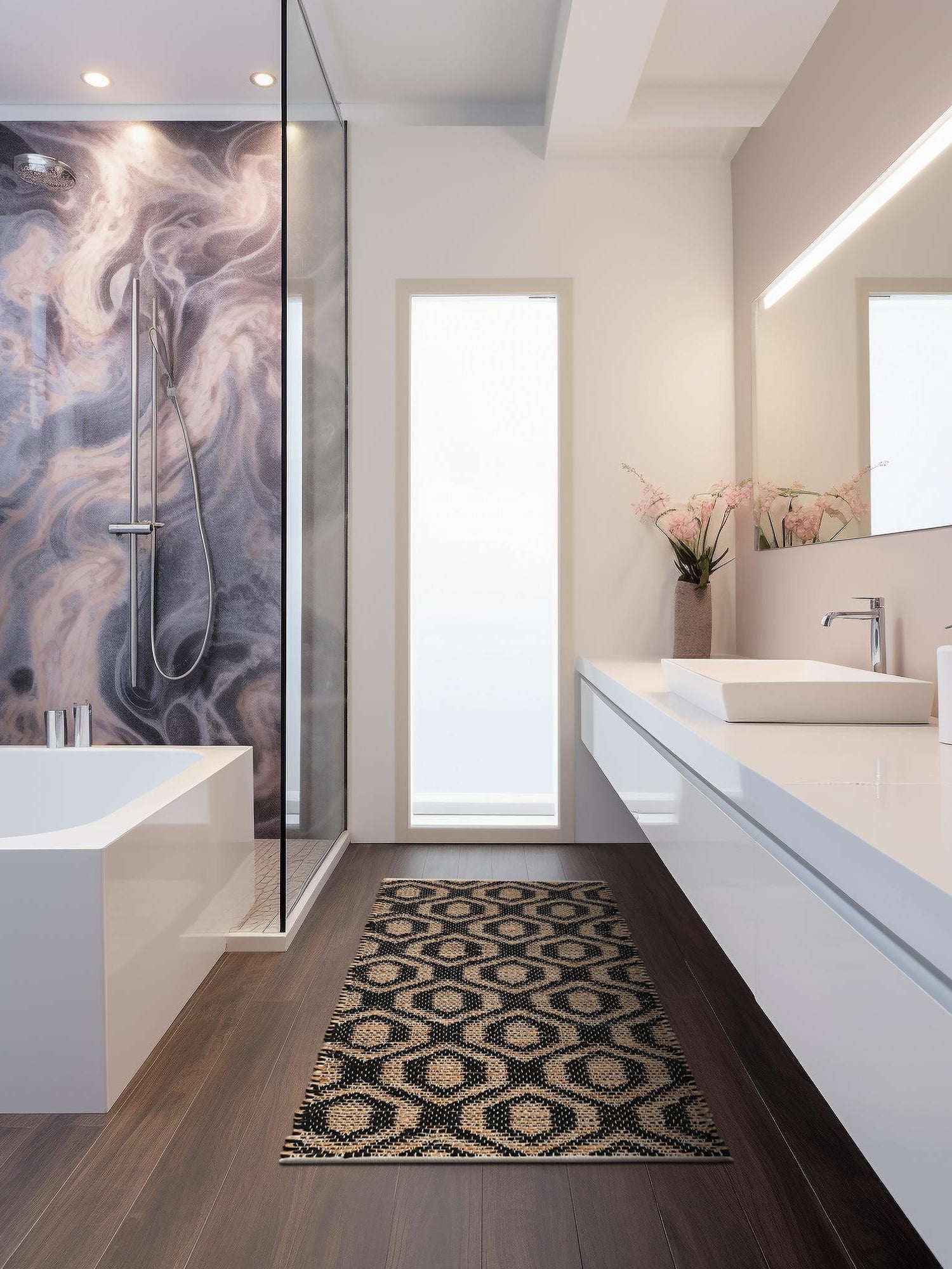 Black 2' 7 x 10' Chindi Jute Runner Area Rug Interior Design Home Decor Carpet Mat for Sale at Rug Engine