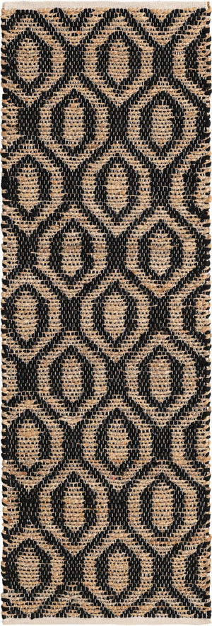 Black 2' 2 x 6' 1 Chindi Jute Runner Rug