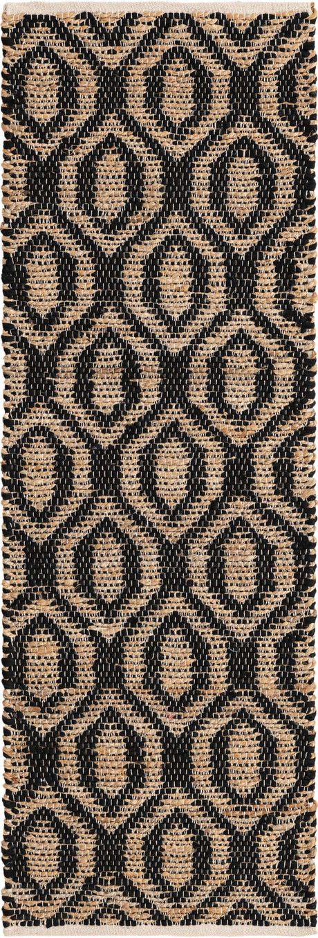 Black 2' 2 x 6' 1 Chindi Jute Runner Rug