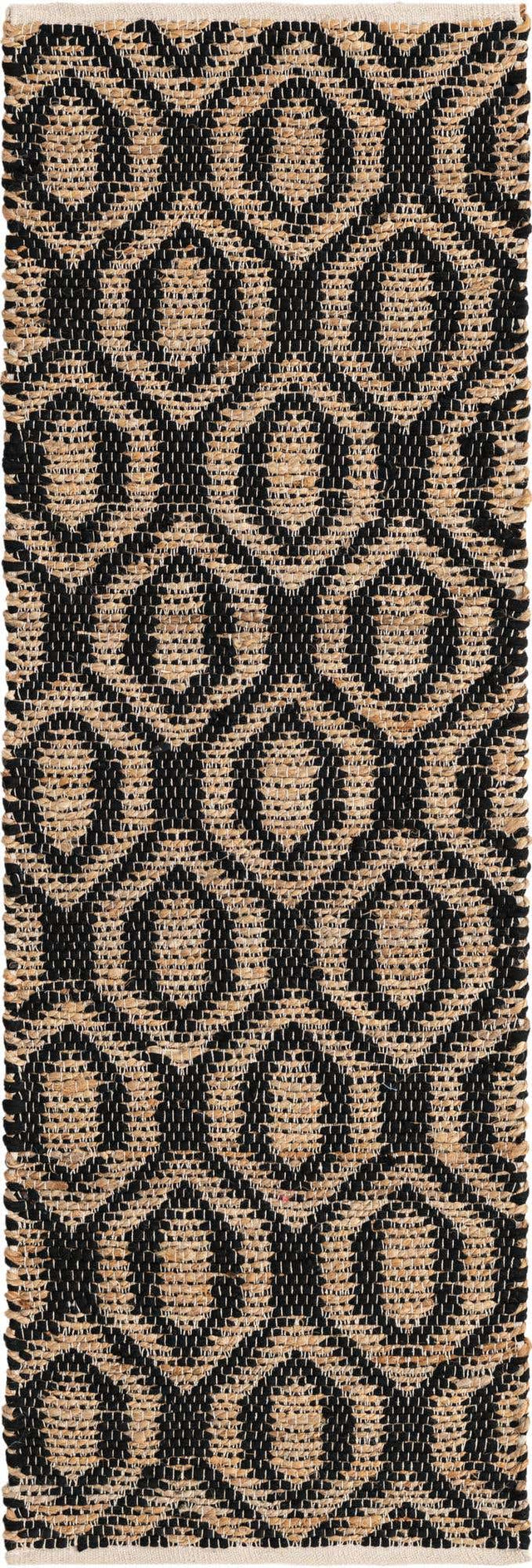 Black 2' 2 x 6' 1 Chindi Jute Runner Rug