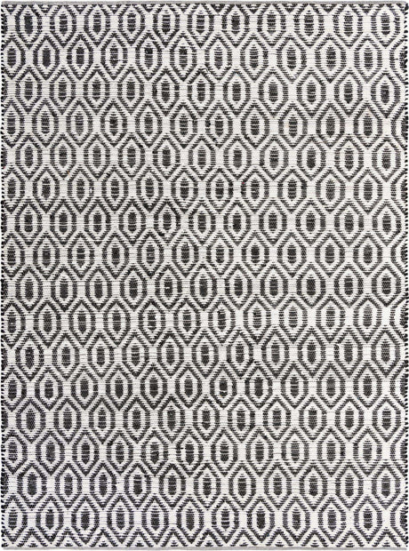Black and White 10' x 14' 1 Chindi Jute Rectangle Rug