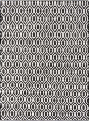 Black and White 9' x 12' Chindi Jute Rectangle Rug