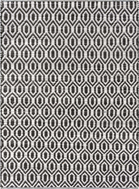 Black and White 9' x 12' Chindi Jute Rectangle Rug