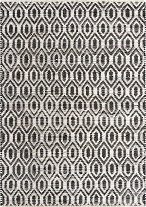 Black and White 8' x 11' Chindi Jute Rectangle Rug