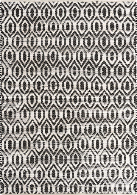 Black and White 8' x 11' Chindi Jute Rectangle Rug