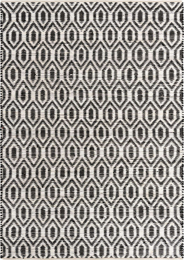 Black and White 8' x 11' Chindi Jute Rectangle Rug