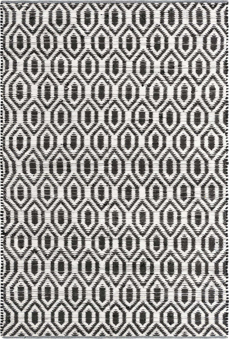 Black and White 7' 1 x 10' Chindi Jute Rectangle Rug