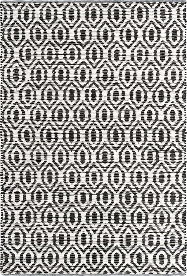 Black and White 7' 1 x 10' Chindi Jute Rectangle Rug