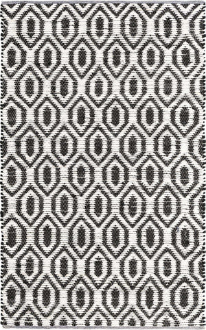 Black and White 5' 1 x 8' Chindi Jute Rectangle Rug