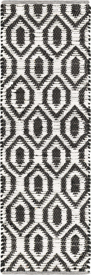 Black and White 2' 2 x 6' 1 Chindi Jute Runner Rug