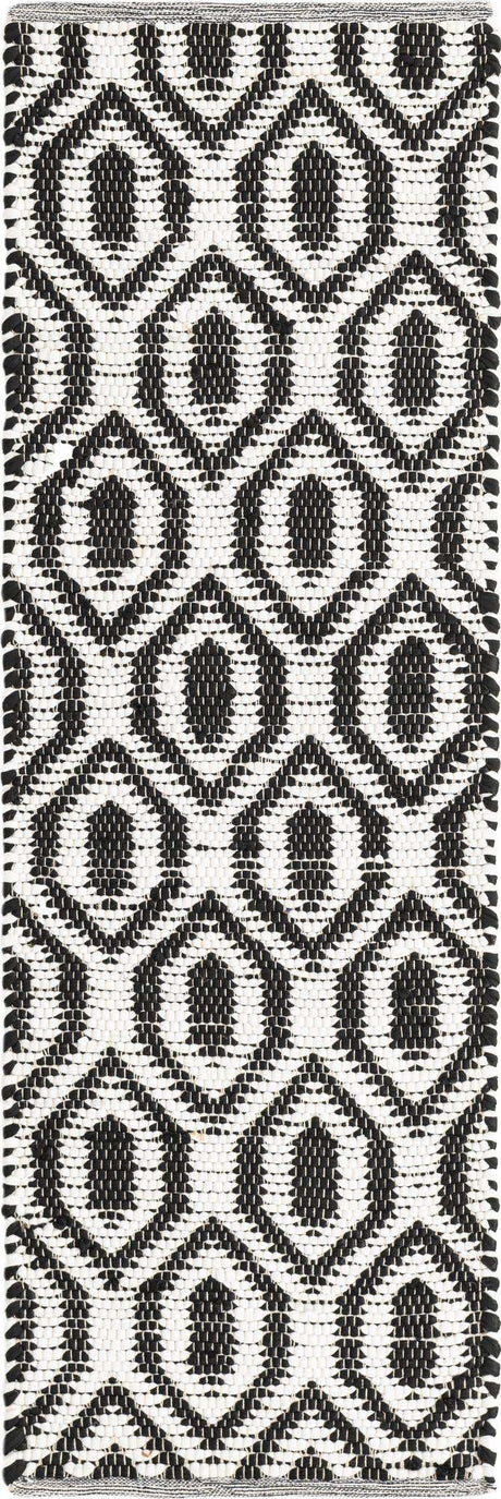 Black and White 2' 2 x 6' 1 Chindi Jute Runner Rug