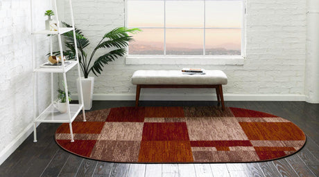 Multicolor 5' 3 x 8' Autumn Oval Area Rug 100% Polypropylene Durable Jute Backing Living Dining Room Bedroom Office Modern Decor Carpet for Sale at Rug Engine
