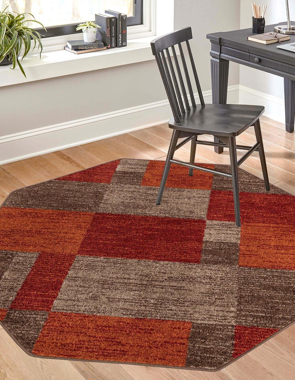 Multicolor 7' 10 x 7' 10 Autumn Octagon Area Rug 100% Polypropylene Durable Jute Backing Living Dining Room Bedroom Office Modern Decor Carpet for Sale at Rug Engine