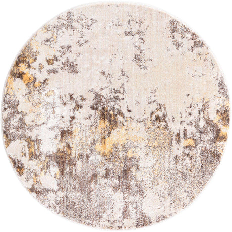 Ivory Beige 3' 3 x 3' 3 Helios Round Area Rug 100% Polypropylene (Space-Dyed Yarn) Easy Clean With Cotton Backing Contemporary Carpet for Sale at Rug Engine