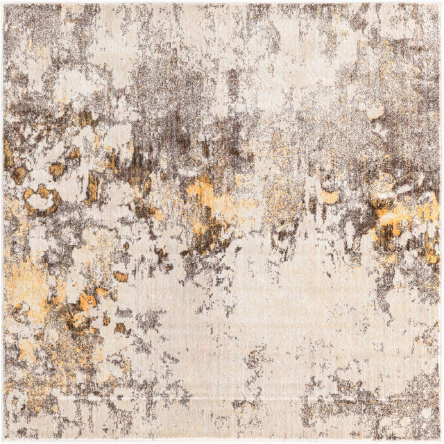 Ivory Beige 5' x 5' Helios Square Area Rug 100% Polypropylene (Space-Dyed Yarn) Easy Clean With Cotton Backing Contemporary Carpet for Sale at Rug Engine