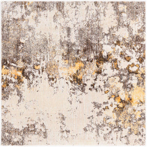 Ivory Beige 4' x 4' Helios Square Area Rug 100% Polypropylene (Space-Dyed Yarn) Easy Clean With Cotton Backing Contemporary Carpet for Sale at Rug Engine