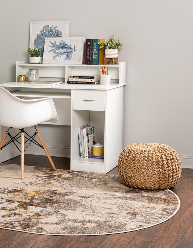 Ivory Beige 7' 11 x 10' Helios Oval Area Rug 100% Polypropylene (Space-Dyed Yarn) Easy Clean With Cotton Backing Contemporary Carpet for Sale at Rug Engine