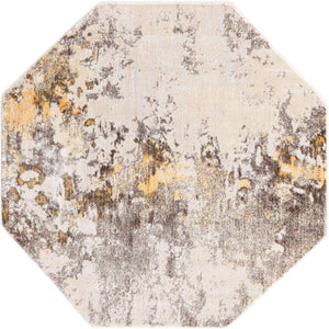 Ivory Beige 8' x 8' Helios Octagon Area Rug 100% Polypropylene (Space-Dyed Yarn) Easy Clean With Cotton Backing Contemporary Carpet for Sale at Rug Engine