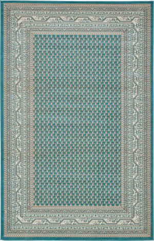 Turquoise 2' x 3' 1 Williamsburg Rectangle Area Rug 100% Polypropylene With Cotton Backing Durable Easy Clean Stain Resistant Carpet for Sale at Rug Engine