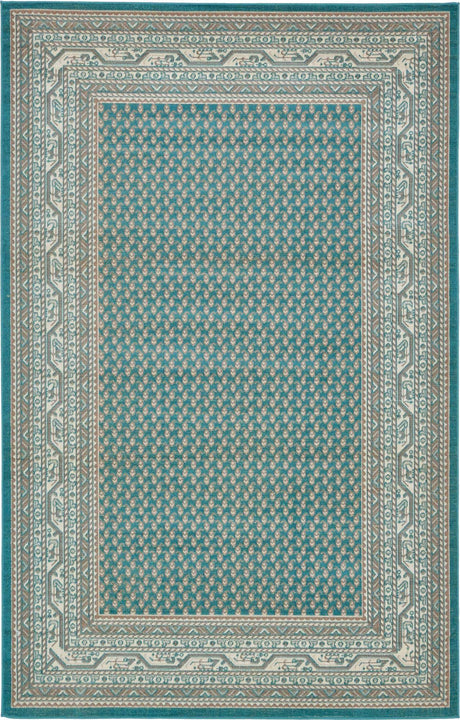 Turquoise 2' x 3' 1 Williamsburg Rectangle Area Rug 100% Polypropylene With Cotton Backing Durable Easy Clean Stain Resistant Carpet for Sale at Rug Engine