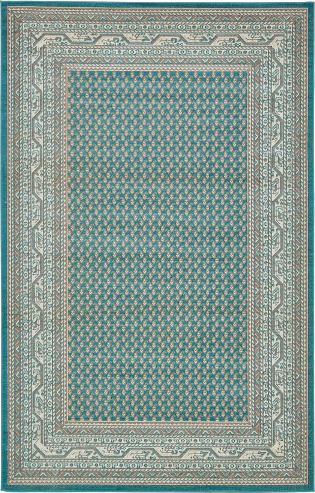 Turquoise 2' x 3' 1 Williamsburg Rectangle Area Rug 100% Polypropylene With Cotton Backing Durable Easy Clean Stain Resistant Carpet for Sale at Rug Engine