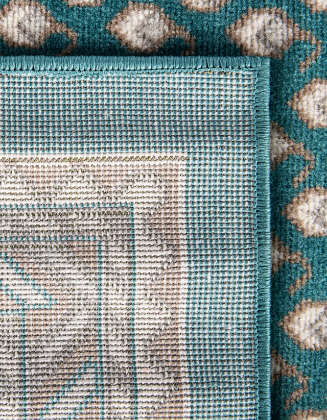 Turquoise 5' x 5' Williamsburg Octagon Area Rug 100% Polypropylene With Cotton Backing Durable Easy Clean Stain Resistant Carpet for Sale at Rug Engine