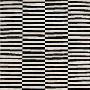 Black 7' 10 x 7' 10 Williamsburg Square Area Rug 100% Polypropylene With Cotton Backing Durable Easy Clean Stain Resistant Carpet for Sale at Rug Engine