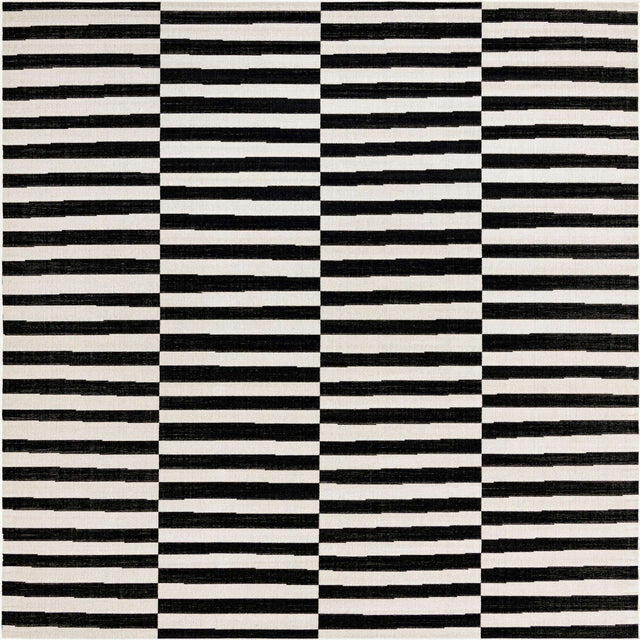 Black 7' 10 x 7' 10 Williamsburg Square Area Rug 100% Polypropylene With Cotton Backing Durable Easy Clean Stain Resistant Carpet for Sale at Rug Engine