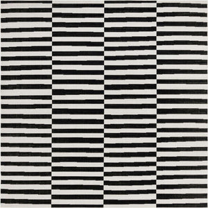 Black 5' 3 x 5' 3 Williamsburg Square Area Rug 100% Polypropylene With Cotton Backing Durable Easy Clean Stain Resistant Carpet for Sale at Rug Engine
