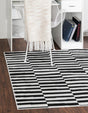 Black 4' x 4' Williamsburg Square Area Rug 100% Polypropylene With Cotton Backing Durable Easy Clean Stain Resistant Carpet for Sale at Rug Engine