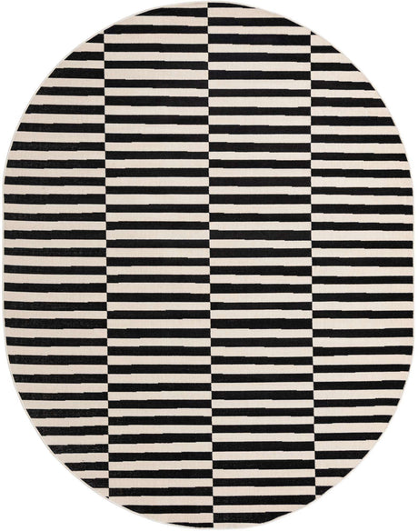 Black 7' 10 x 10' Williamsburg Oval Area Rug