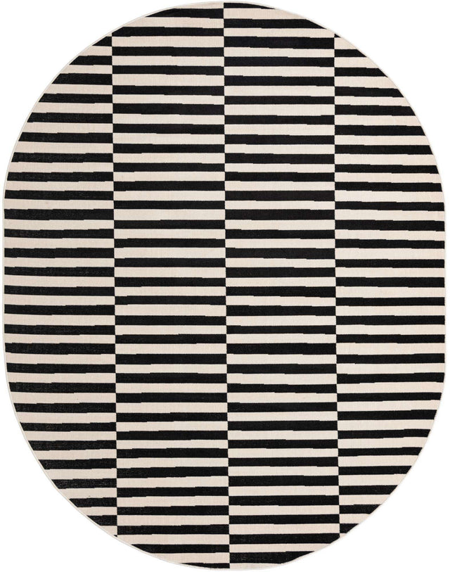 Black 7' 10 x 10' Williamsburg Oval Area Rug 100% Polypropylene With Cotton Backing Durable Easy Clean Stain Resistant Carpet for Sale at Rug Engine